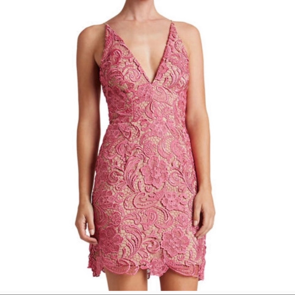 Pink Lace Dress the Population Cocktail Dress